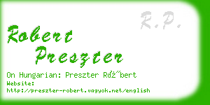 robert preszter business card